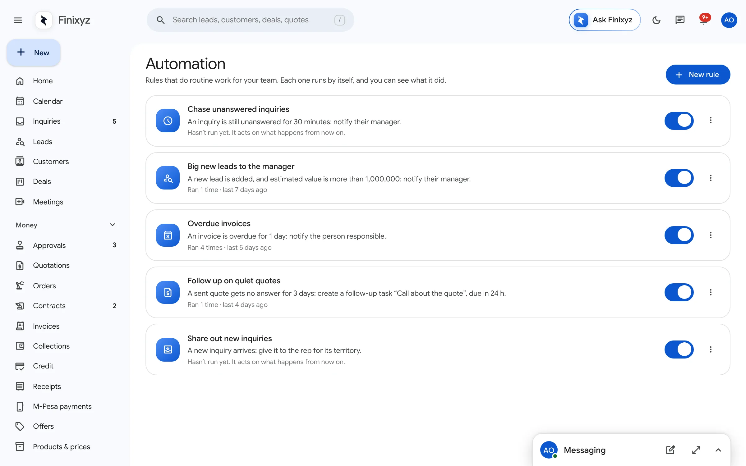 Automation rules